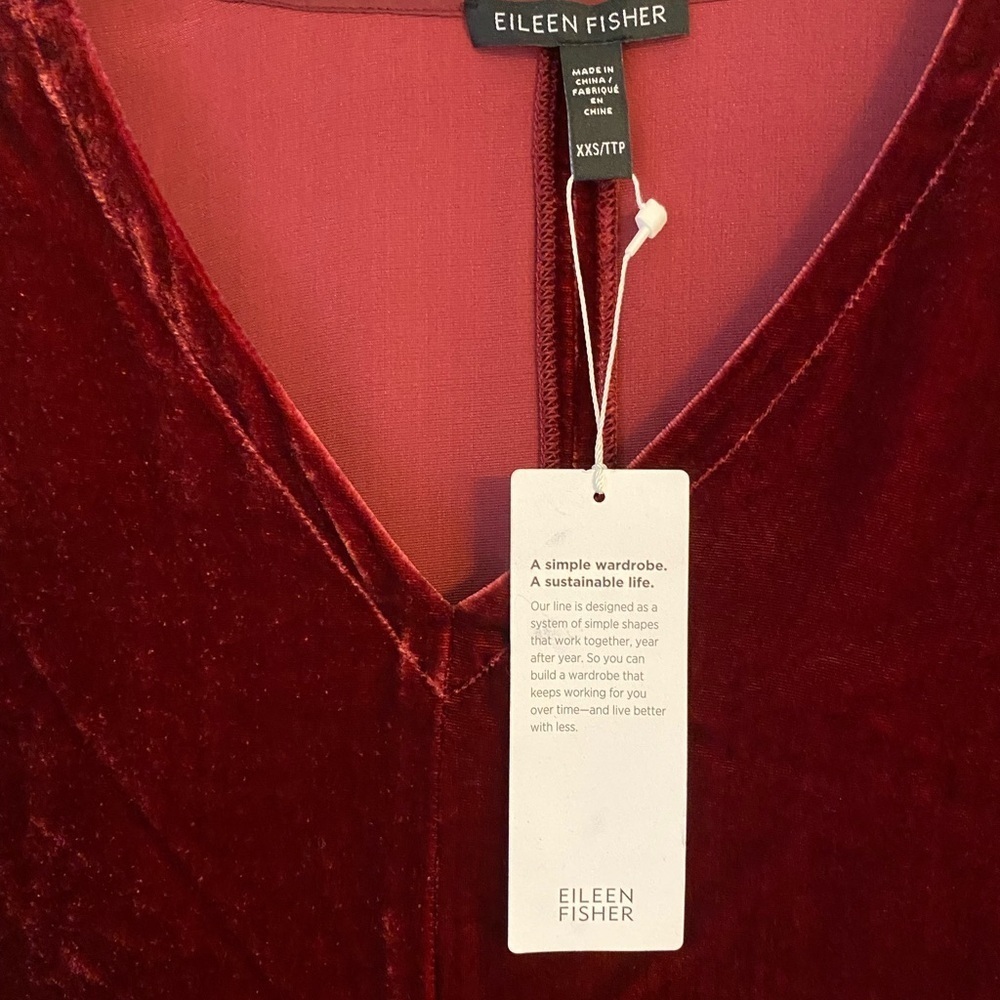 Eileen Fischer Velvet long sleeved top size-xxs - Picture 3 of 5